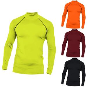 T-shirt de sport chemise de course à séchage rapide haut de Compression à manches longues t-shirt de gymnastique hommes Fitness serré Rashgad 3305 - Product Image 2