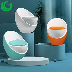 定制彩色独特设计蛋形浴室S陷阱一体式抽水马桶洁具陶瓷马桶