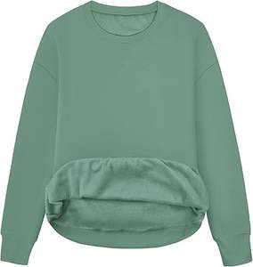 เสื้อสเวตเตอร์คอกลมสำหรับผู้หญิงแบบคลาสสิกหลากสี100% ตามสั่ง100% ขนแกะผ้าฝ้าย280 GSM - Product Image 4