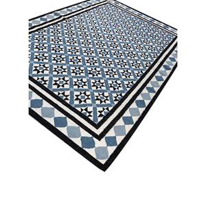 พรมขนสัตว์ทอมือลายเรขาคณิตแบบนามธรรม Alhambra Ivory Flat Weave  พรมปูพื้นทำมือจากปอกระเจาสำหรับบ้าน รูปทรงสี่เหลี่ยมผืนผ้า สำหรับห้องโถง ลายเพชร ADWL-13160 - Product Image 2