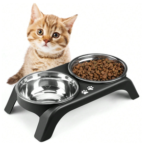 Approvisionnement direct d'usine du Vietnam Support d'alimentation en bambou à motif solide écologique durable pour animaux de compagnie Source d'alimentation chargée - Product Image 6