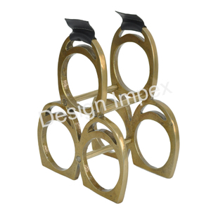 Bar et hôtel et restaurants Table comptoir présentoirs en laiton fini antique cheval chaussure casier à vin support de bouteille équestre - Product Image 6