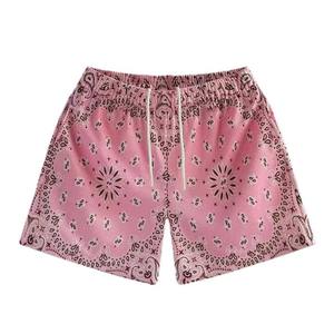 Manufacturer Wholesale High Quality Custom Double Layer Gym Shorts Paisley Mesh 5 Inch Sublimation Printed <b>Bandana</b> Casual - Product Image 4