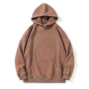 Sweat à capuche vintage pour homme en gros, brodé, délavé à l'acide, personnalisé, avec impression par décharge, 360 g/m², polaire de haute qualité - Product Image 5