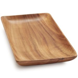 Polished Finish Solid Wooden Tray Carved Handles Dishwasher Safe Eco-Friendly Reusable for Food <b>Tableware</b> Beverages Modern Homes - Product Image 5