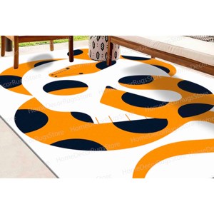 Alfombra con diseño de calavera de serpiente, alfombra naranja, alfombra estampada, diseño moderno, alfombra fina no tejida - Product Image 2