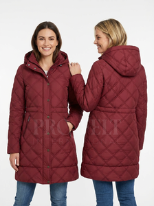 Light Weight Fashionable Long <b>Hood</b> Quilted Winter <b>Coat</b> Button Closure Warm Padded Jacket Slim Fit Casual Outerwear Quilted <b>Coats</b> - Product Image 5