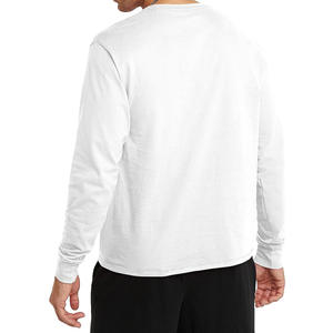 เสื้อยืดแขนยาวสำหรับผู้ชายเสื้อยืดแขนยาวผ้าคอตตอน100% น้ำหนักเบาพิมพ์โลโก้ได้ตามต้องการ - Product Image 2