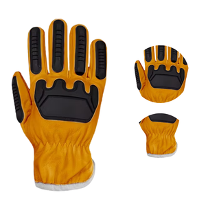 Gants de conduite thermiques en cuir de chèvre jaune avec paume en gel de cuir et TPR et doublure résistante aux coupures pour une utilisation en extérieur - Product Image 4