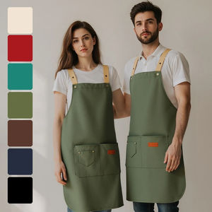 Delantal de lino resistente al por mayor para hombres y mujeres delantal de cocina reutilizable para cocinar para chef profesional o barista - Product Image 2