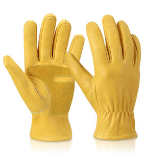 Guantes de trabajo de cuero a la moda para hombre y mujer, antideslizantes, para jardinería, seguridad, construcción, invierno, cálidos, de cuero - Product Image 4