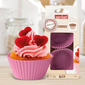 Dolce Sensation Line Set 6 eco-friendly Silicone bicchierini cuore numero fiore Mousse a forma di stella per cioccolato fare glassa - Product Image 3