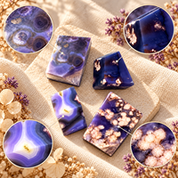 Pierre de cristal polie naturelle en agate bleue cerisier de 4 à 6 cm, forme libre, pour la décoration intérieure, la collection et les cadeaux