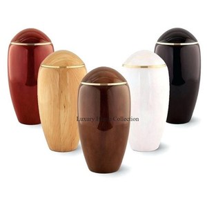 Urna de cremación clásica con acabado de esmalte negro para cenizas humanas y exhibición de entierro en casa o suministros de accesorios funerarios de nicho - Product Image 4