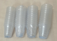 Ensemble de communion HOLLY à cinq plateaux pour 200 gobelets en plastique avec anneau de base, finition miroir en acier inoxydable, durable, compatible lave-vaisselle, qualité supérieure pour l'église