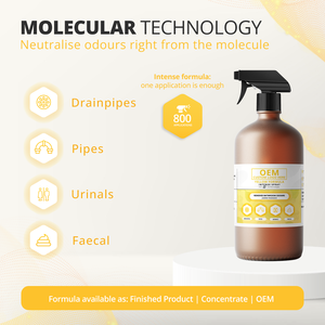 Neutralisateur d'odeurs en spray intense, formule jaune : pour canalisations, égouts, odeurs d'urine et de matières fécales - Bouteille de 1L - OEM / Marque privée - Product Image 2