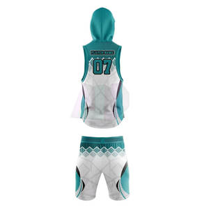 Ensemble de tenue de compression respirante et durable 7v7, comprenant un maillot et un short, fabriqué en polyester 100%, séchage rapide, léger, de haute qualité - Product Image 3