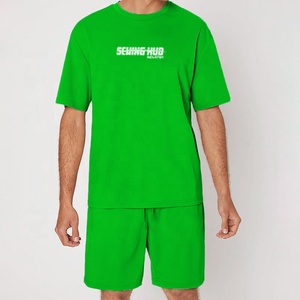 ชุดกีฬาผู้ชายไซส์ใหญ่แบบขายส่ง พร้อมโลโก้สั่งทำ เสื้อผ้าแฟชั่นฤดูร้อนแบบสองชิ้น ผ้าฝ้ายระบายอากาศ สีสั่งทำได้ คุณภาพสูง - Product Image 5