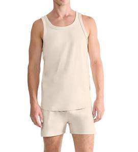 Camiseta básica de algodón sin mangas para hombre, ropa informal transpirable sin mangas y entrenamientos de gimnasio, Color sólido, Algodón ligero/poliéster - Product Image 1