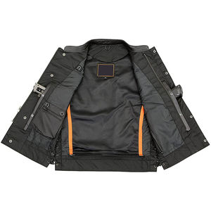 Chaleco de moto de cuero de vaca al por mayor de alta calidad para hombre Color personalizado impermeable y resistente al viento Fabricación de alta calidad - Product Image 4