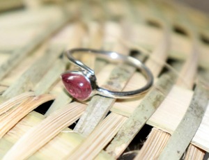 แหวนพลอยทัวมาลีนสีชมพูปรับได้925สเตอร์ลิงเงินแฮนด์เมดแหวนของขวัญสำหรับผู้หญิง - Product Image 2