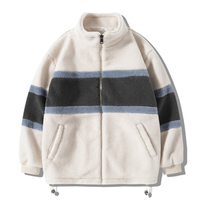 Veste Sherpa brodée sur mesure de haute qualité avec fermeture éclair pour hommes, veste polaire à la mode brodée de couleur unie personnalisée - Product Image 2