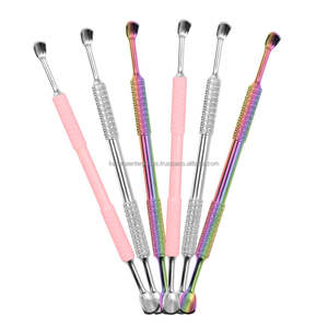 Pousse-cuticules double tête en acier inoxydable couleur personnalisée, style russe, pour éliminer les peaux mortes, outil de manucure et pédicure - Product Image 3