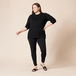 Fait sur mesure 95% coton 5% couleur noire taille haute dames Leggings meilleur prix Bangladesh - Product Image 6