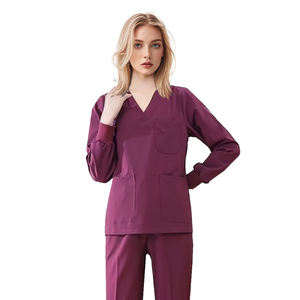 Venta al por mayor logotipo personalizado transpirable lavable suave manga larga Médico Conjunto de uniformes de hospital de enfermera - Product Image 4