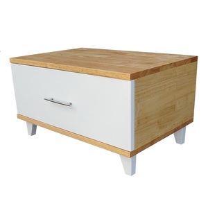 SFTDG019-Minimalist 1-Drawer Wood Rubberwood Bedside <b>Table</b> Bedroom Furniture - Product Image 1