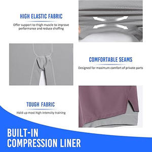 Haut respirant tendance hommes Leggings avec short tenue décontractée nouvelle mode taux raisonnable confortable hommes Shorts en taille personnalisée - Product Image 4