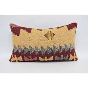 หมอนขนสัตว์สีแดง12x20นิ้วสไตล์ดั้งเดิมลายดอกไม้แนววินเทจดีไซน์ทอหรูหราสำหรับห้องนั่งเล่น - Product Image 5