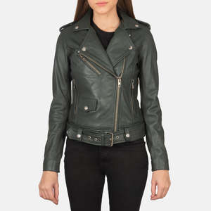 Custom Leather <b>Biker</b> <b>Jacket</b> with Sheep Skin Patchwork Custom Logo - Product Image 4