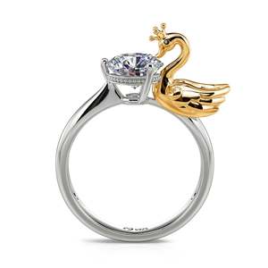 แหวนเงินแท้ทรงกลมดีไซน์หงส์ Jeulia Hug Me Love & Fidelity Swan - Product Image 1