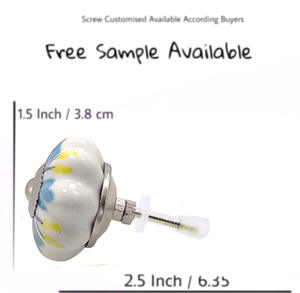 ลูกบิดเซรามิกรูปแตงโมสวยงามพร้อมฮาร์ดแวร์นิกเกิล613คลังสินค้าในห้องครัวห้องนอนโรงแรมสำหรับลิ้นชักและตู้ลิ้นชัก - Product Image 3