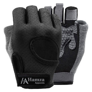 Gants de sport en cuir de haute qualité, demi-doigts, avec support de poignet, fermeture à glissière, pour entraînement sportif unisexe - Fabriqué au Pakistan, personnalisable - Product Image 1