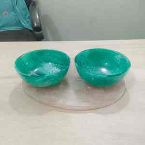 Cuenco de resina y aspecto de mármol Cuenco de resina hecho a mano, cuenco de acabado perlado con resina epoxi cuenco decorativo de resina Esmeralda - Product Image 3