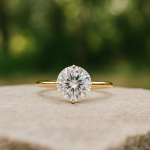 Round Brilliant 2 Carat Diamond Solitaire Ring for Women 925 Sterling Silver Engagement <b>Bridal</b> Fine Jewelry from India - Product Image 1