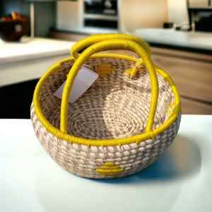 Cesta de mimbre de hierba Sabai tejida a mano barata rústica redonda de alta calidad al por mayor de nuevo diseño cesta de regalo para almacenamiento de regalos - Product Image 6