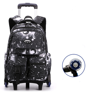Galaxy Spaces All Over Printing Sac d'école pour garçon avec chariot 2 roues 6 roues Escalier Sac d'école - Product Image 2