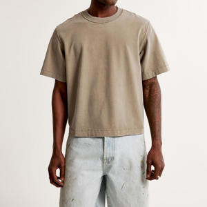 T-shirt en molleton français pour homme, tendance, haute qualité, 100 % coton, coupe ample, style élégant, personnalisable. - Product Image 1