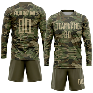 Sublimation Long Sleeve Training Wear Custom Team <b>Name</b> Number Soccer Uniforms Men Youth Football Jersey Sets - Product Image 1