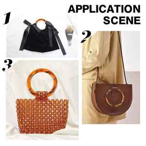 2025 Designer Résine Poignée Sac À Main Tissé À La Main Ange Style Seau Sac - Product Image 4