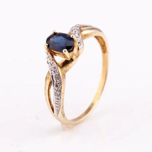 Bague en gros de vrais diamants plaqués 14 carats et argent 925 bague de fiançailles en argent sterling 925 de Thaïlande - Product Image 1