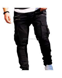 Vaqueros rectos unisex de talla grande para hombre con cintura de detección de agujas, chaquetas de carreras, chaqueta de motociclista estilo biker - Product Image 2