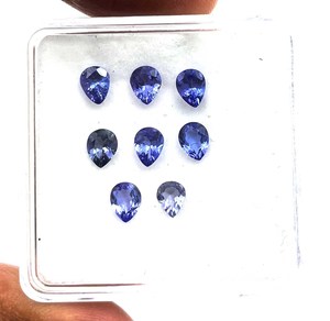 Lot de pierres précieuses tanzanite naturelle taillées en poire de Tanzanie 5-15 MM coupe à facettes violette IGI certifiée pour la fabrication de bijoux traités thermiquement - Product Image 5