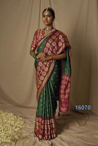 Patola de seda suave de último diseñador, Sari impreso, alta calidad, indio, pakistaní, étnico, fiestas festivas, zona Fab, ropa de fiesta para adultos - Product Image 5