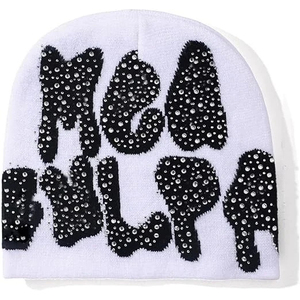 Bonnet en tricot acrylique d'hiver fabriqué en usine OEM, étiquette privée, haute qualité, logo brodé 3D personnalisé, bonnet jacquard - Product Image 3