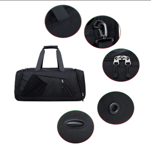 กระเป๋ายิมสีดำกันน้ำกระเป๋าพรีเมี่ยมสำหรับผู้ชายกระเป๋าเดินทางโลโก้แบบออกแบบได้ตามต้องการ - Product Image 4