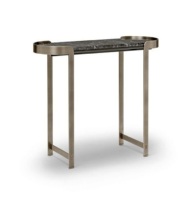 Table console moderne en acier inoxydable avec plateau en marbre pour salon, salle à manger et hôtel, solutions de rangement écologiques